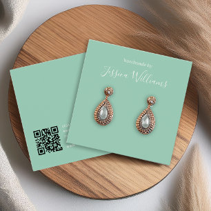 Tarjeta de exhibición de aretes de letra cursiva m