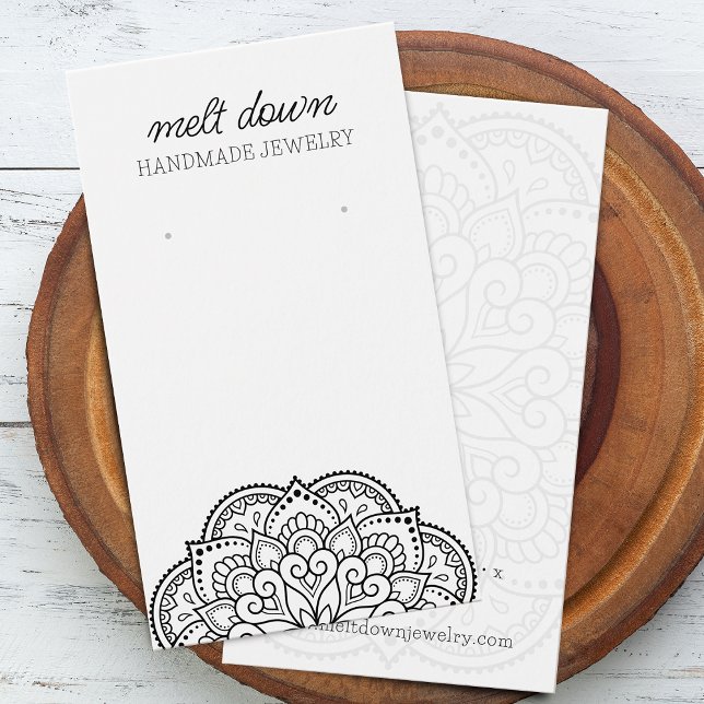 Tarjeta de exhibición de aretes de mandala moderna (Modern Mandala Earring Jewelry Display Card)