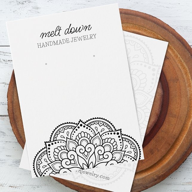 Tarjeta de exhibición de aretes de mandala moderna (Modern Mandala Earring Jewelry Display Card)