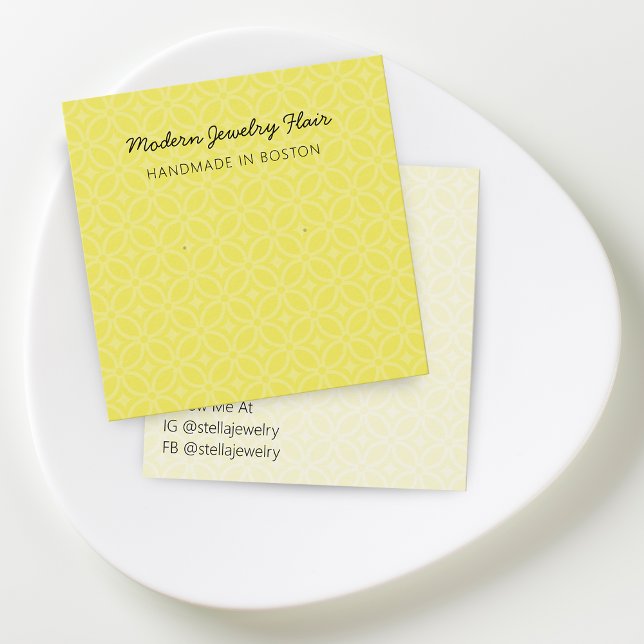Tarjeta de exhibición de aretes de patrón moderno  (Modern Pattern Vivid Yellow Earring Display Card)