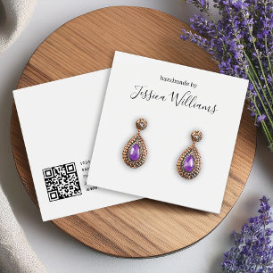 Tarjeta de exhibición de aretes minimalista en neg