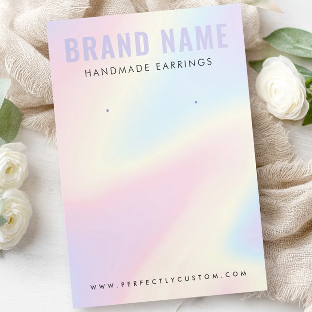 Tarjeta de exhibición de aretes moderna arcoíris p (Trendy pastel rainbow modern earring display card)