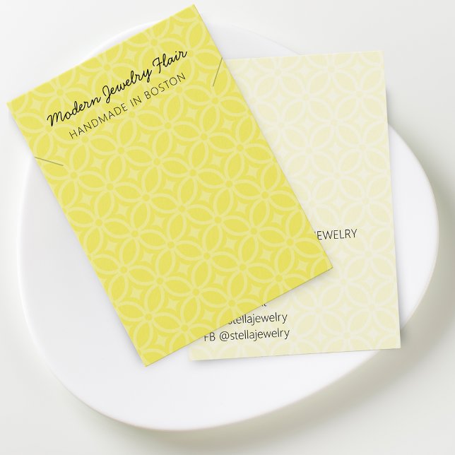 Tarjeta de exhibición de collar amarillo vívido co (Modern Pattern Vivid Yellow Necklace Display Card)