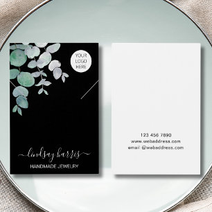 Tarjeta de exhibición de collar de acuarela con lo