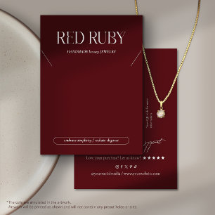 Tarjeta de exhibición de collar rojo oscuro modern
