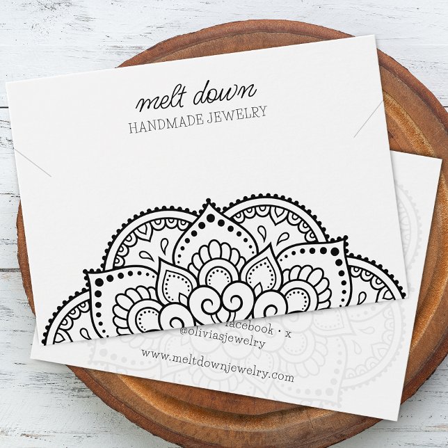 Tarjeta de exhibición de collar y pulsera de manda (Modern Mandala Necklace Bracelet Display Card)