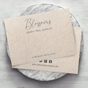 Tarjeta de exhibición de collar y pulsera de papel