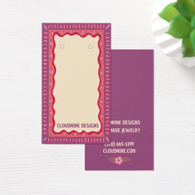 Tarjeta de exhibición de joyas con collar y aretes (Escritorio)