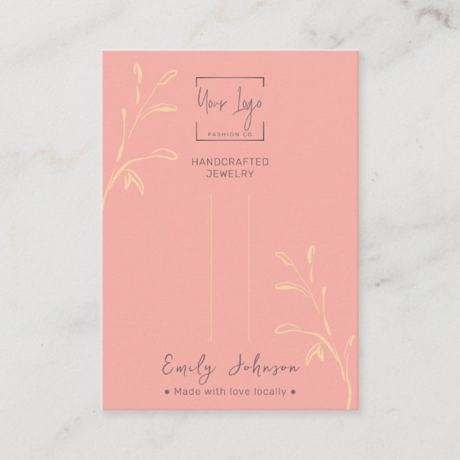 Tarjeta de exhibición de joyas con pinche para el  (Anverso)