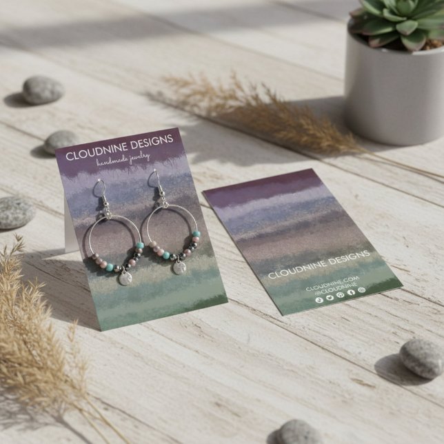 Tarjeta de exhibición de joyas de acuarela terrosa (Colorful Watercolor Earthy Earring Necklace Jewelry Display Card
)