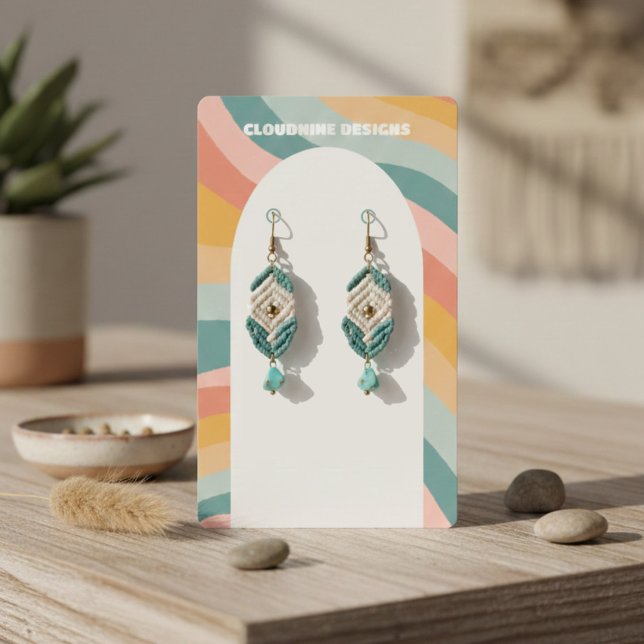 Tarjeta de exhibición de joyas de collar de pendie (Rainbow Wave Earring Arch Necklace Jewelry Display Card
)