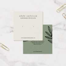 Tarjeta de exhibición de joyas de hoja terrosa par