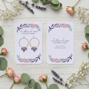 Tarjeta de exhibición de joyas de parra con acuare