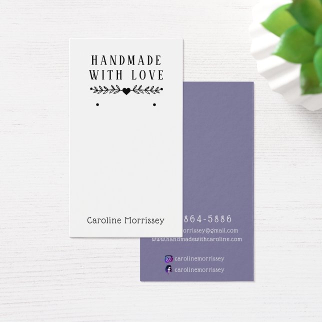 Tarjeta de exhibición de joyas simples aretes púrp (Escritorio)