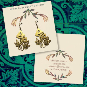 Tarjeta de exhibición de joyería de arete floral d