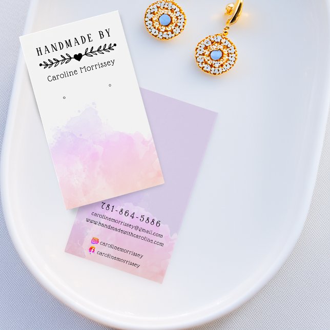 Tarjeta de exhibición de pendientes con salpicadur (Watercolor Splash Earring Display Card)