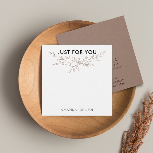 Tarjeta de exhibición de pendientes de botón moder (Stud Earring Display Card Modern Branch Earthy Brown)