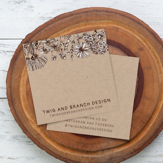 Tarjeta de exhibición de pendientes de flores silv (Wild Flowers Stud Earring Display Card)