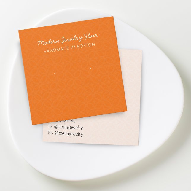 Tarjeta de exhibición de pendientes de naranja de  (Modern Pattern Orange Earring Display Card)