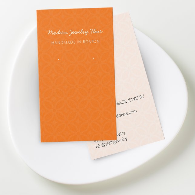 Tarjeta de exhibición de pendientes naranja con pa (Modern Pattern Orange Earring Display Card)