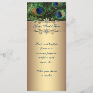 Tarjeta de exhibidor de pavo real verde esmeralda