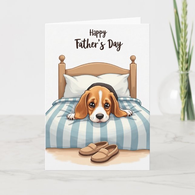 Tarjeta de Expectativas del Día del Padre Beagle (Anverso)