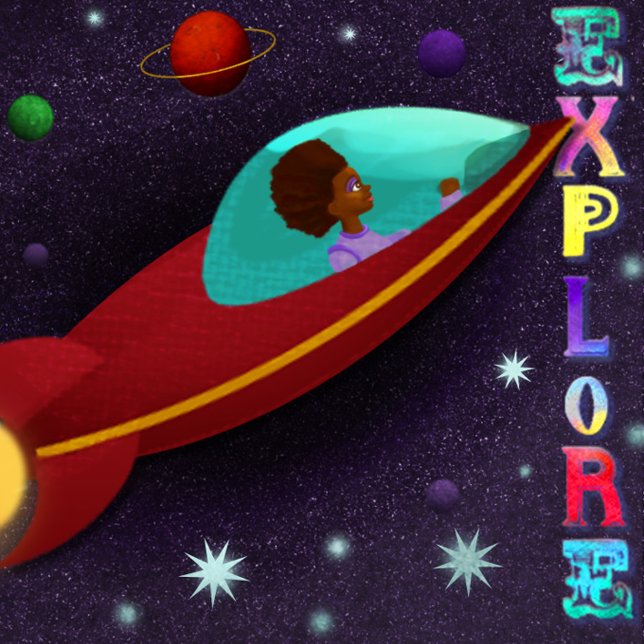 Tarjeta de explorador espacial para cumpleaños, fe (Subido por el creador)
