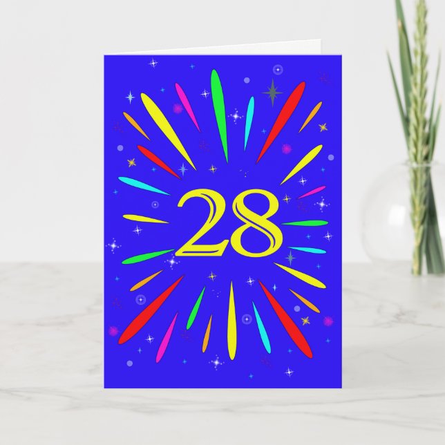 Tarjeta de Explosión de Cumpleaños 28 (Anverso)