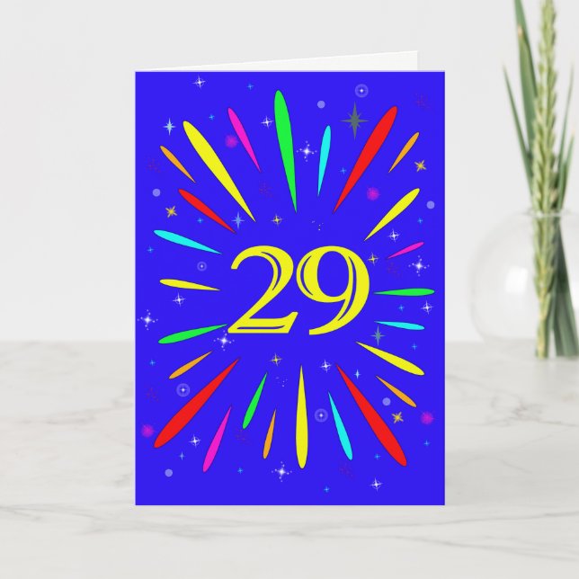 Tarjeta de Explosión de Cumpleaños 29 (Anverso)