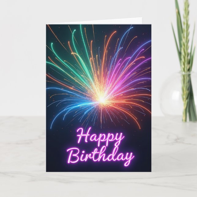 Tarjeta de Explosión de Luz de Cumpleaños (Anverso)