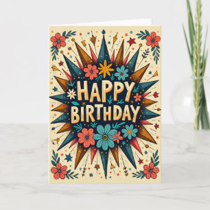 Tarjeta de explosión dorada jubilosa