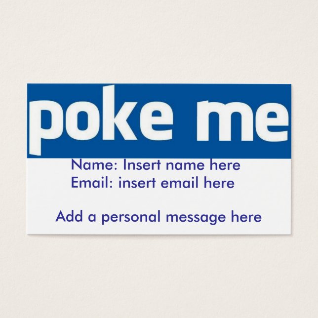 Tarjeta de Facebook Poke Me (Frente)