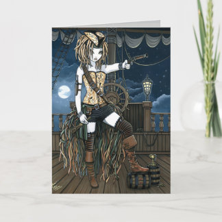 Tarjeta de Fae de la luna del barco pirata del