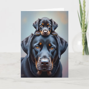 Tarjeta de Familia Canina Amorosa