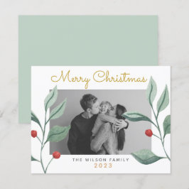 Tarjeta de familia de color de agua de la vegetaci