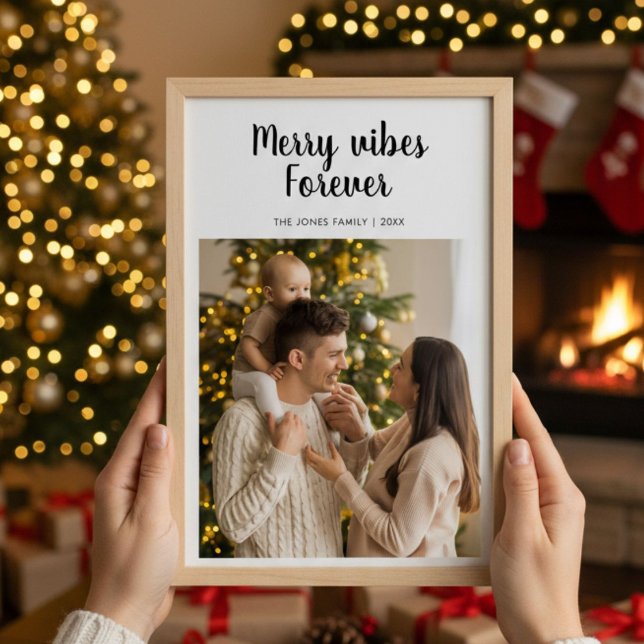 Tarjeta de familia de fotos Merry Vibes Forever (Subido por el creador)