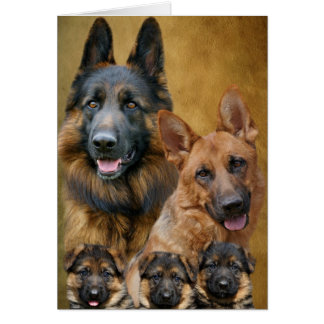 Tarjeta de familia Shepherd de Alemania