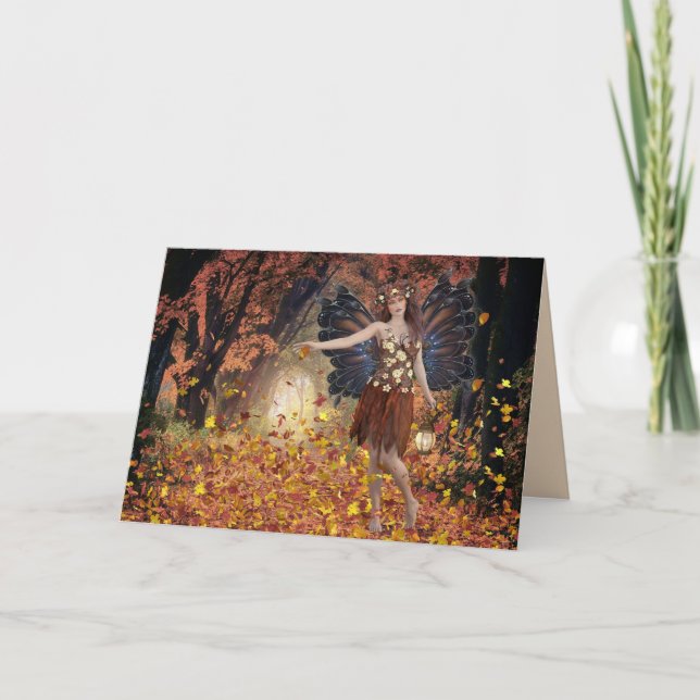 TARJETA DE FANTASÍA DE ARTE DE AUTUMN DE FAIRE (Anverso)