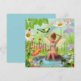 Tarjeta de fantasía de baño de jardín de hadas
