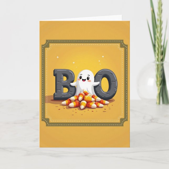 Tarjeta de Fantasma Boo Amigable (Anverso)