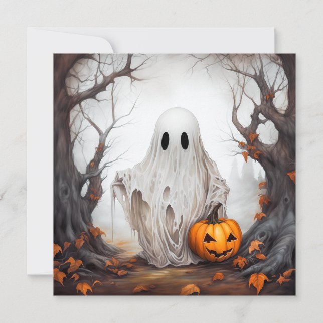 Tarjeta de Fantasma de Halloween (Anverso)