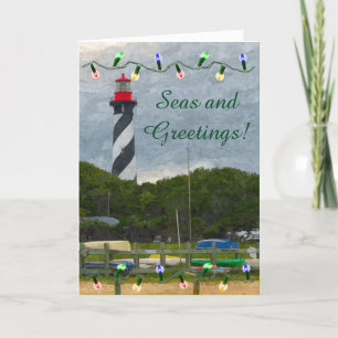 Tarjeta de faro de San Agustín para Navidades cost