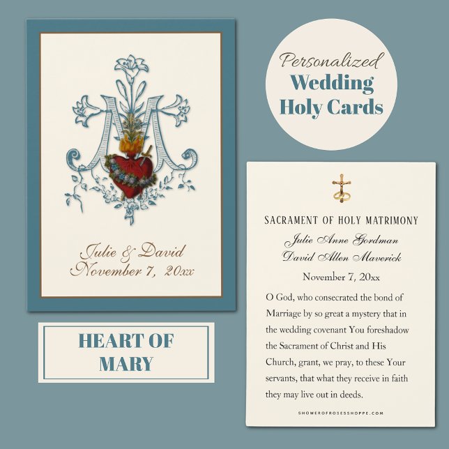 Tarjeta de Favor de Boda Católica Elegante (Subido por el creador)