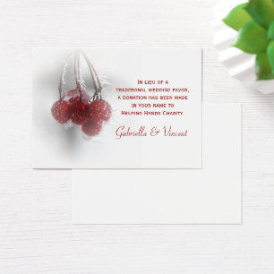 Tarjeta de Favor de Boda de Invierno de las Berrie