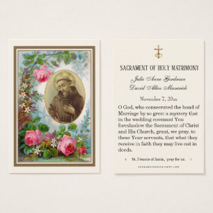 Tarjeta de Favor de Boda de Jesús St. Anthony Eleg