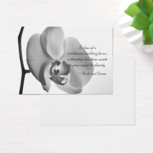 Tarjeta de Favor de la Boda de Caridad en Orquídea