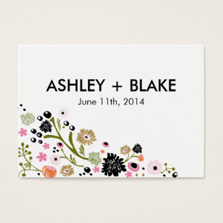 Tarjeta de Favor de la Boda Floral de bonito