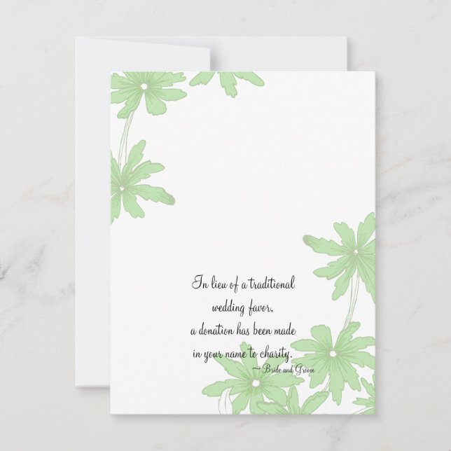 Tarjeta de Favor de la Caridad Boda de Daisies Ver (Anverso)