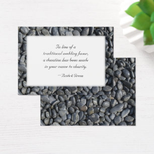 Tarjeta de Favor de la Caridad Boda de guijarros n