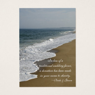 Tarjeta de Favor de la Caridad Boda de Playa y Océ